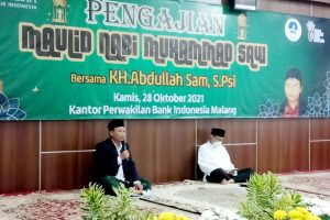 Kiai Abdullah SAM Ngaji Maulid Nabi di Bank Indonesia Malang